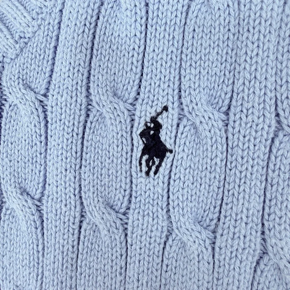 RALPH LAUREN POLO BOYS LIGHT BLUE CABLE KNIT SWEATER VEST SIZE 7